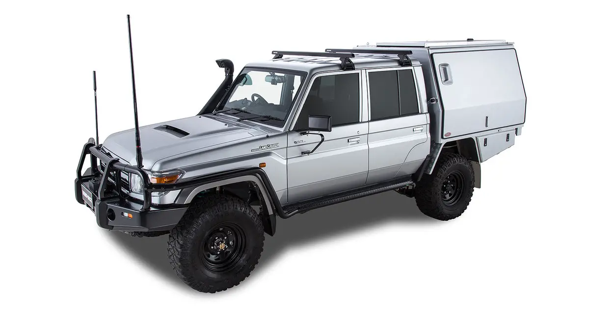 Kit 2 Barres De Toit Noire Heavy Duty 1500Mm Avec Pieds Rl110 Toyota Land Cruiser Série 79 2007+ - Rhino-Rack 1
