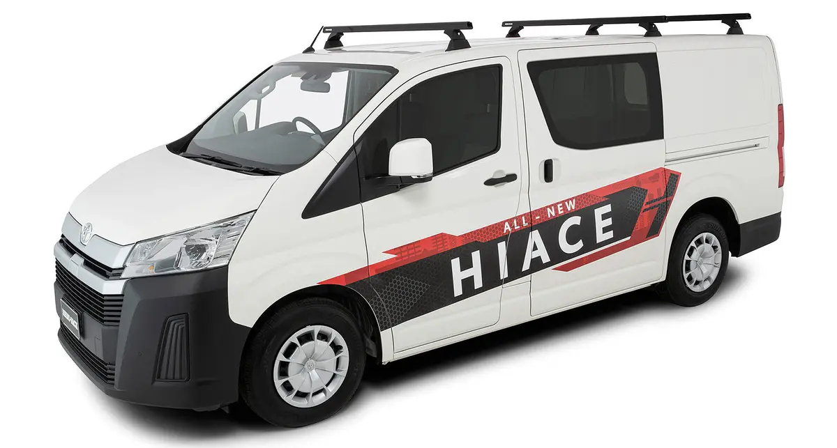 Kit 3 Barres De Toit Noire 1650Mm Heavy Duty Avec Pieds Rch Toyota Hiace Gen Vi 2019+ - Rhino-Rack 1
