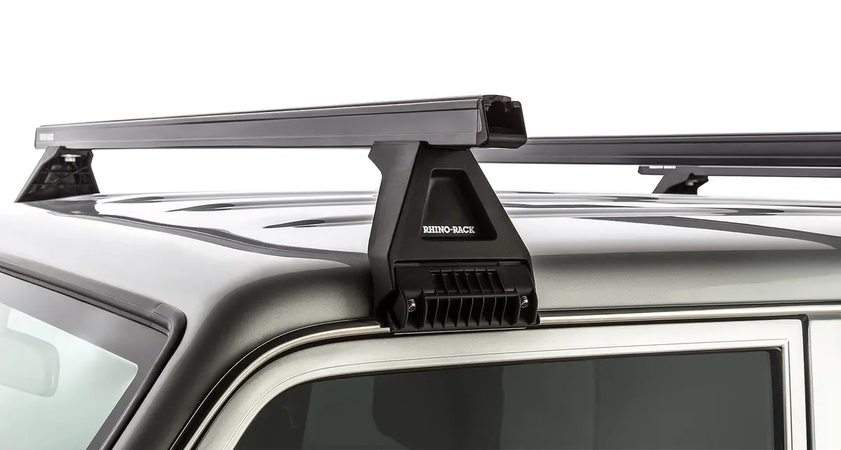 Kit 3 Barres De Toit Noire Heavy Duty 1500Mm Avec Pieds Rl150 Toyota Land Cruiser Série 76 2007+ - Rhino-Rack 2