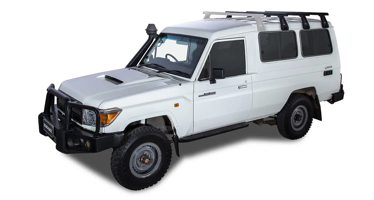 Kit 3 Barres De Toit Noire Heavy Duty 1500Mm Avec Pieds Rl210 Toyota Land Cruiser Série 78 2007+ - Rhino-Rack 1