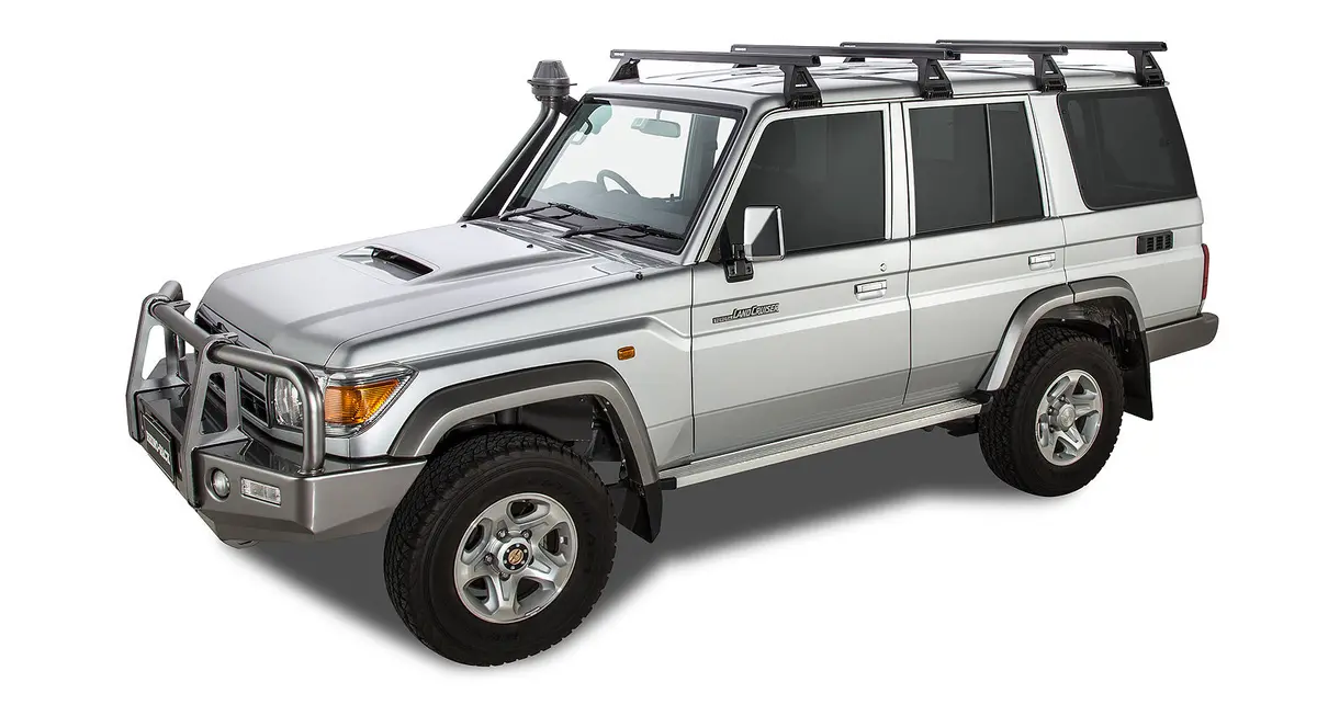 Kit 4 Barres De Toit Noire Heavy Duty 1500Mm Avec Pieds Rl150 Toyota Land Cruiser Série 76 2007+ - Rhino-Rack 1