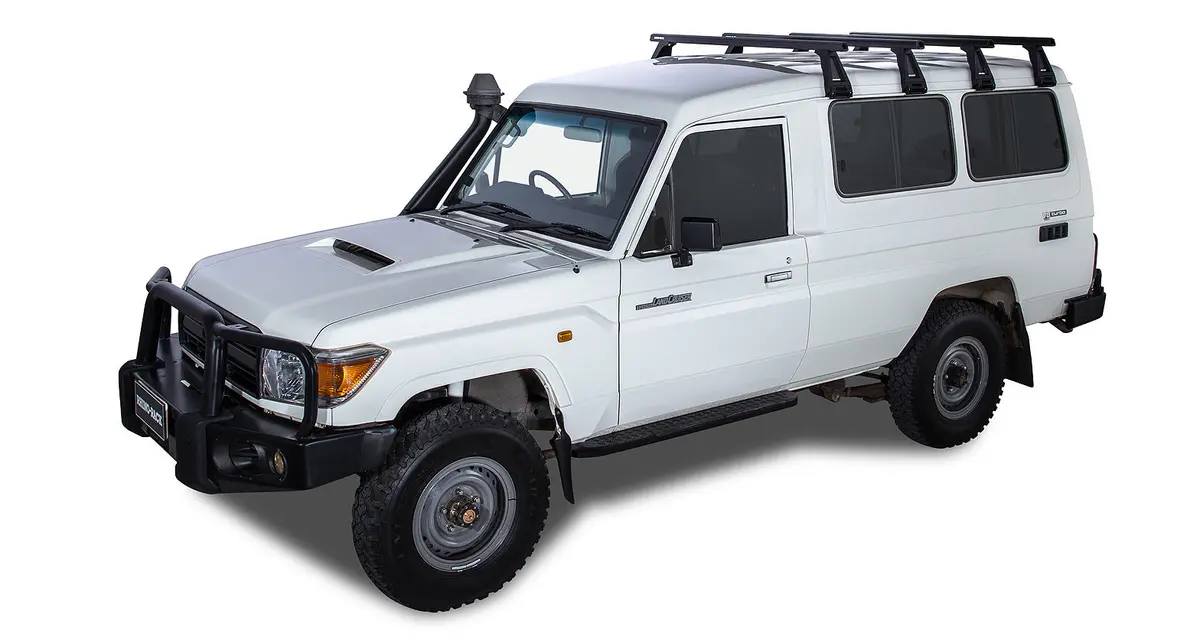 Kit 4 Barres De Toit Noire Heavy Duty 1500Mm Avec Pieds Rl210 Toyota Land Cruiser Série 78 2007+ - Rhino-Rack 1