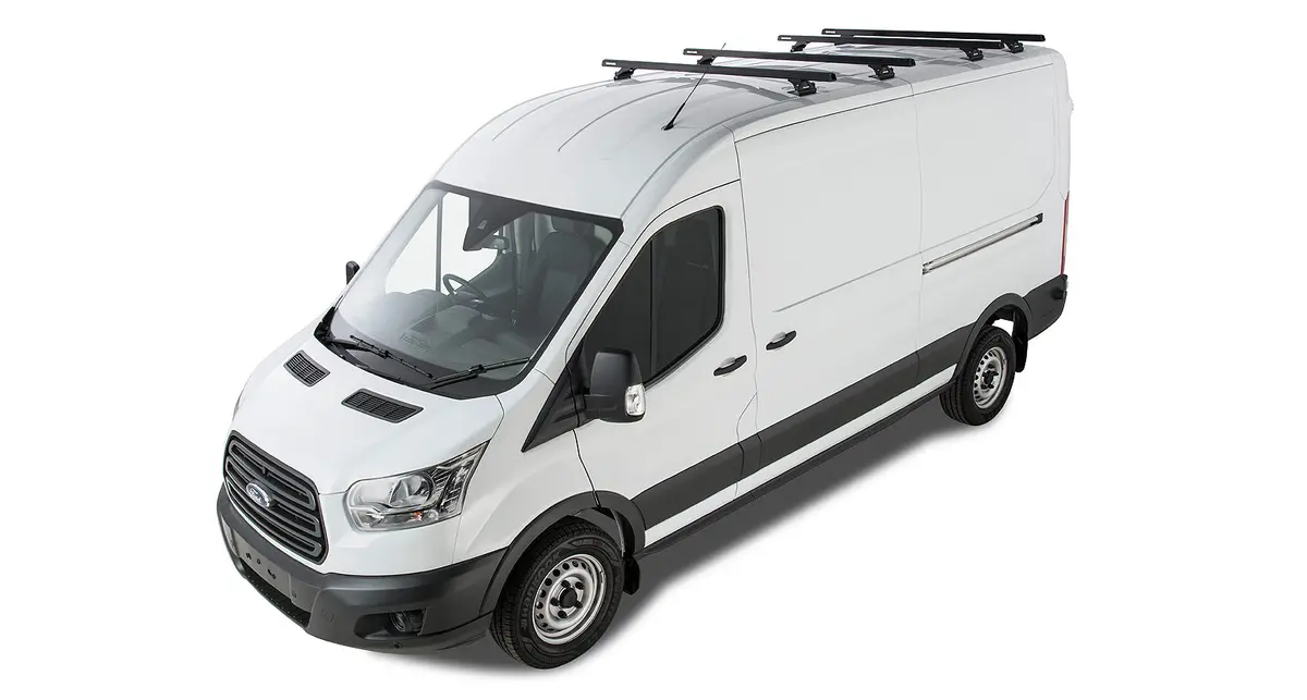 Kit 4 Barres De Toit Noire Heavy Duty 1800Mm Avce Pieds Rltp Ford Transit 2014+ - Rhino-Rack 1