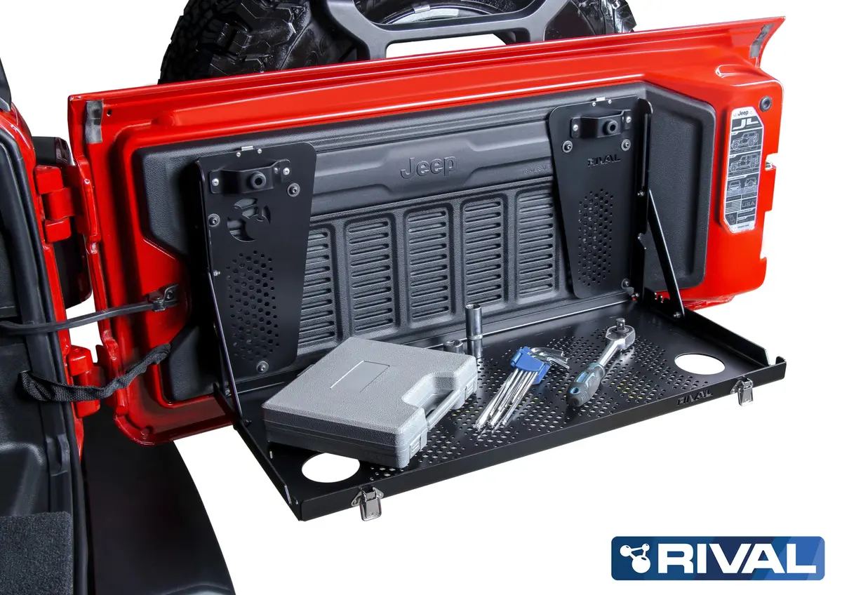 Table Pliante Sur Porte Arriere Jeep Wrangler Jl - Rival 4X4 1