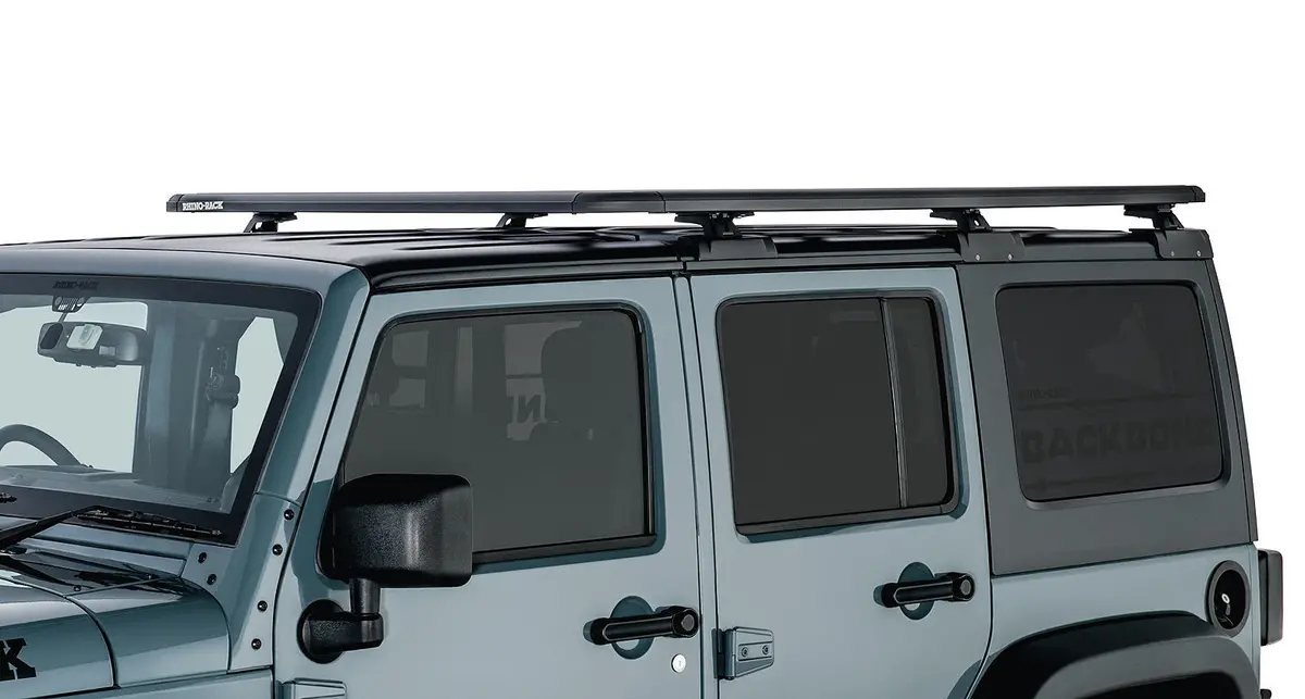 Kit Galerie De Toit + Rlt600 Jeep Wrangler Jk 4 Portes - 1800Mm X 1430Mm - Rhino-Rack 1