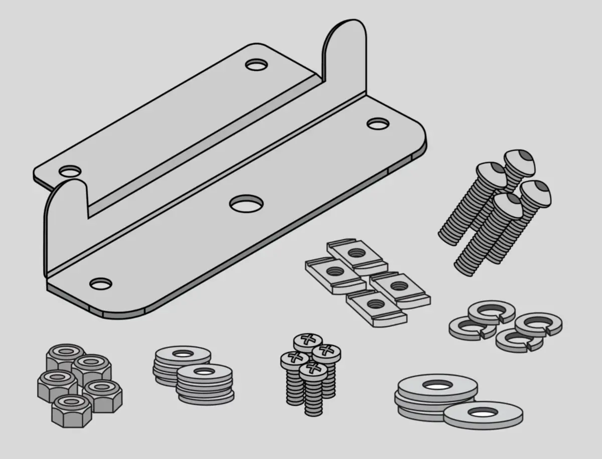 Fixations Pour Panneau Solaire Redarc Sur Galerie Rhino-Rack Pioneer 2