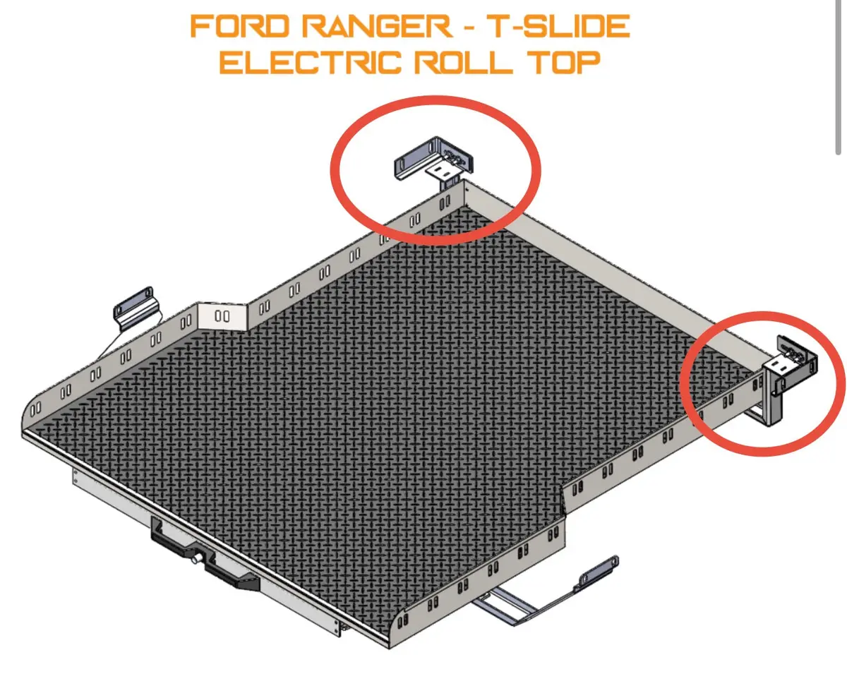 Fixations Pour Plateau Coulissant Ruuud Pour Ford Ranger/Raptor & Vw Amarok 2023+ 1