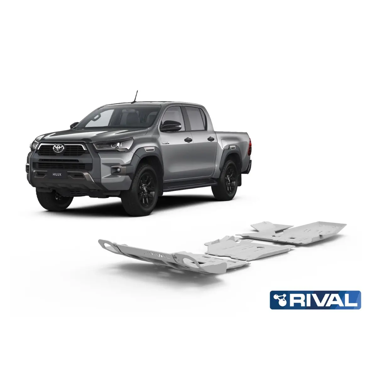 Kit 3X Protections Toyota Hilux Revo 2016-Présent - Rival4x4 - Aluminium 1