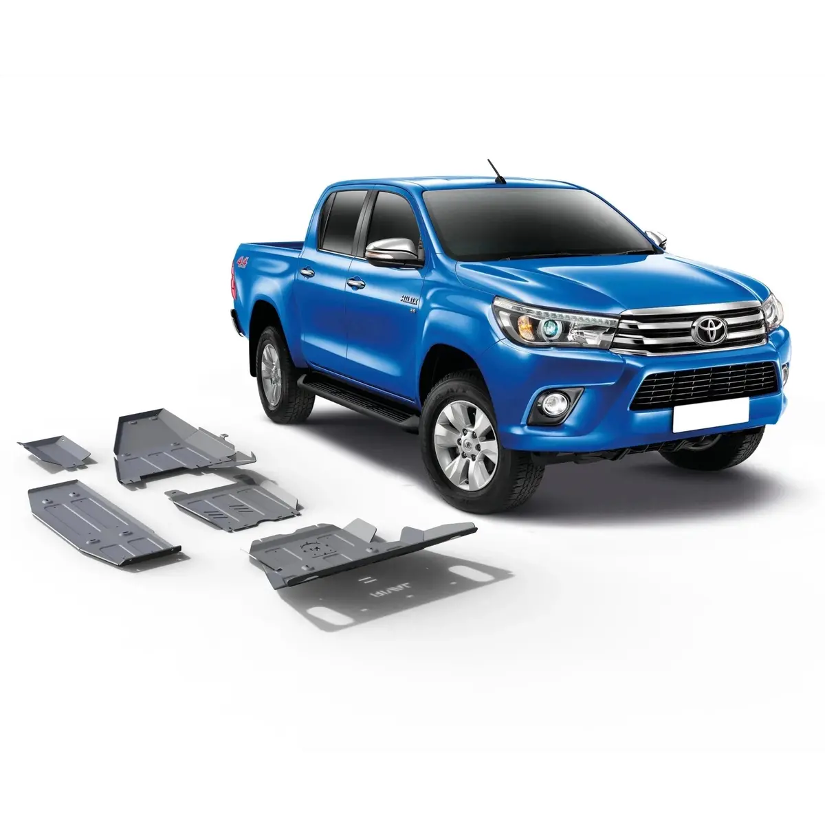 Kit 4X Protections Toyota Hilux Revo 2016-Présent - Rival4x4 - Aluminium 4Mm 1