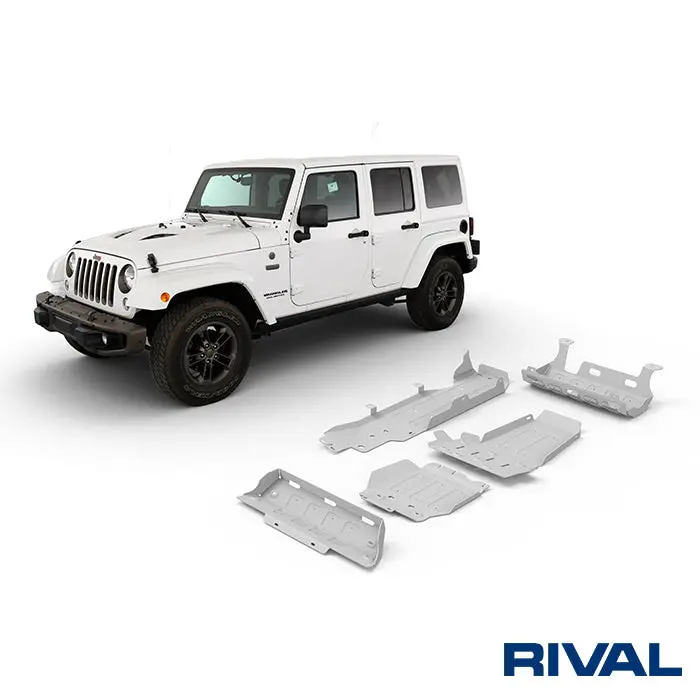 Kit Protections Inférieures Jeep Wrangler Jk 2007-2018 Aluminium 6Mm - Rival4x4 1