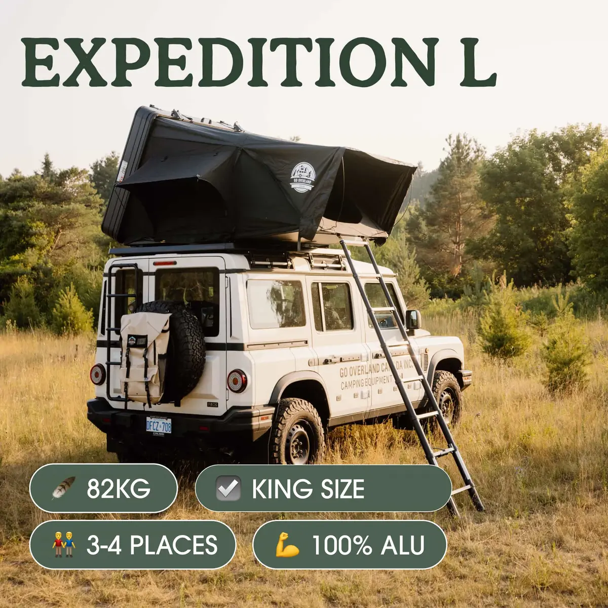 Tente De Toit Expedition L – Go Overland Canada - 3/4 Places 1
