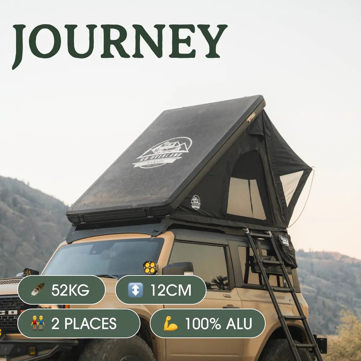 Tente De Toit Rigide Journey - 2 Places Ultra Légère & Compacte 1