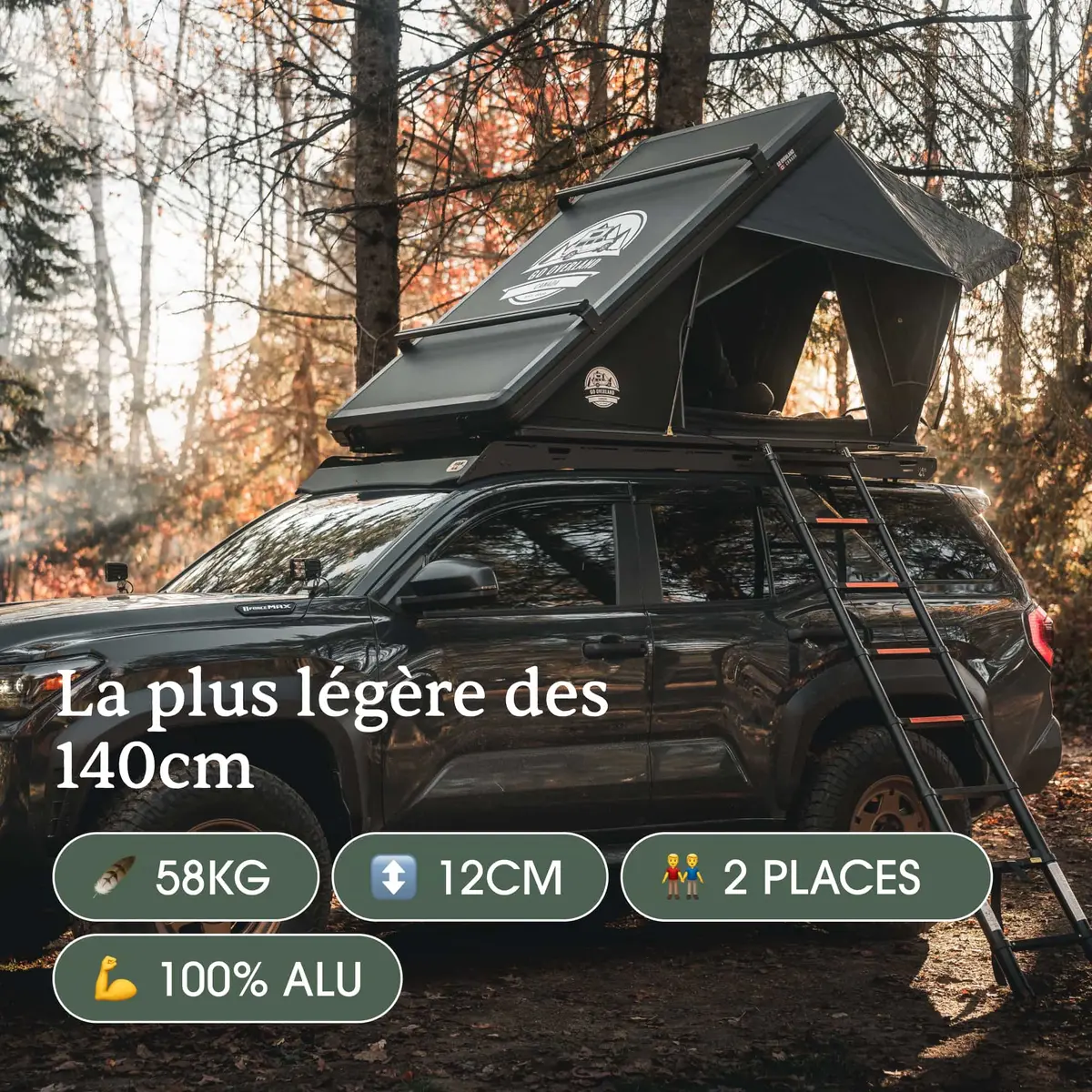 Tente De Toit Summit 140 Go Overland – Coque Aluminium Ultra-Légère 1
