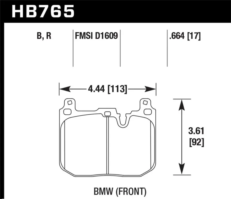 Hawk Hps 5.0 Front Brake Pads For 2014–2015 Bmw 228I And X1 Models 1