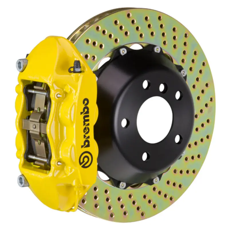 Brembo 08-14 Challenger Srt-8 Rr Gt Bbk 4Pis Cast 380X28 2Pc Rotor Drilled-Yellow 1