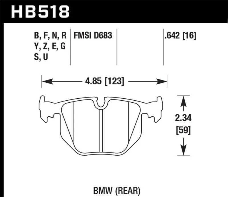 Hawk Bmw 330Ci/330I/330Xi/525I/740I/754Il/M3/M5/X3/X5/Z4/Z8 / Range Rover Hse Ht-10 Race Rear Brake 1