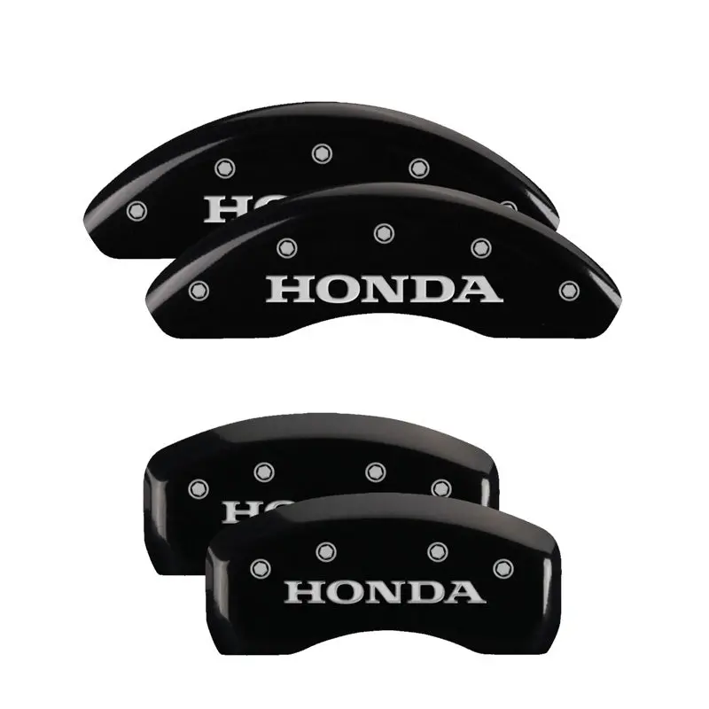 Mgp Engraved 4-Piston Caliper Covers – Front Honda-Specific, Rear Pilot/2015 Fit, Black Finish With Silver Accent 1