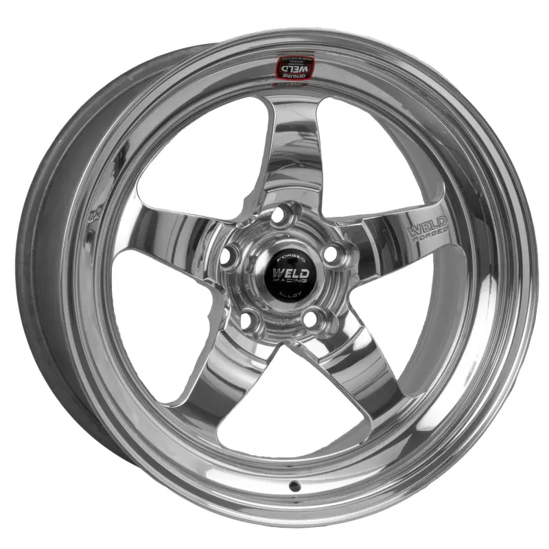 Weld S71 Polished Aluminum Wheel – 18X10In, 5X4.5In Bolt Pattern, 4.2In Backspace, Low Pad Design 1