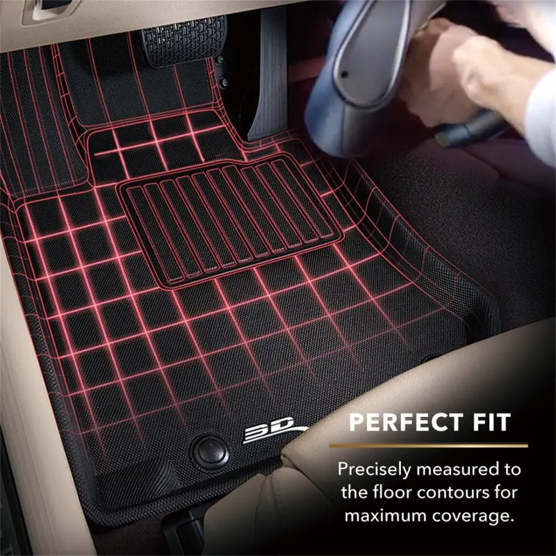 3D Maxpider Kagu-Style 2Nd-Row Floor Mats For 2013–2017 Honda Accord Sedan – Black 2