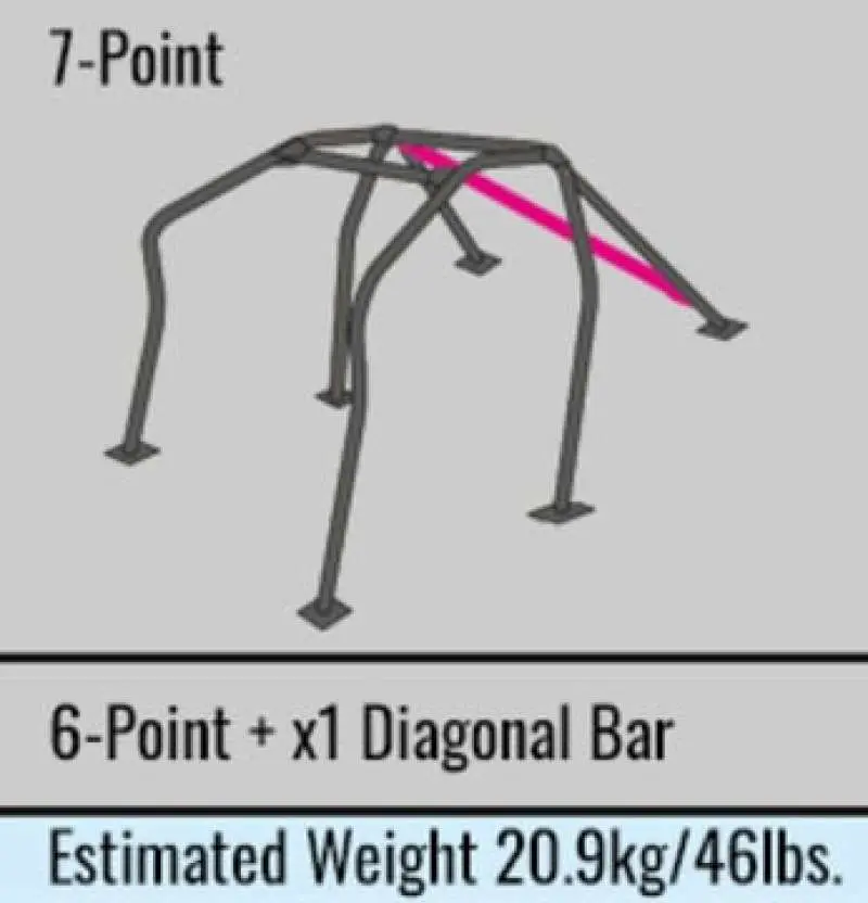 Cusco 7-Point Chromoly Roll Cage For Mitsubishi Lancer Evolution Vii (Ct9A), 2-Seat Configuration 1
