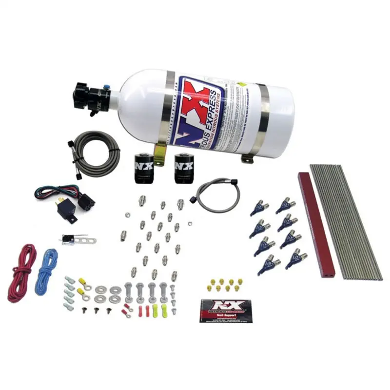 Nitrous Express Gm Lt1/Ls1 Pro Piranha Nozzle Gas Nitrous Kit W/10Lb Bottle 1