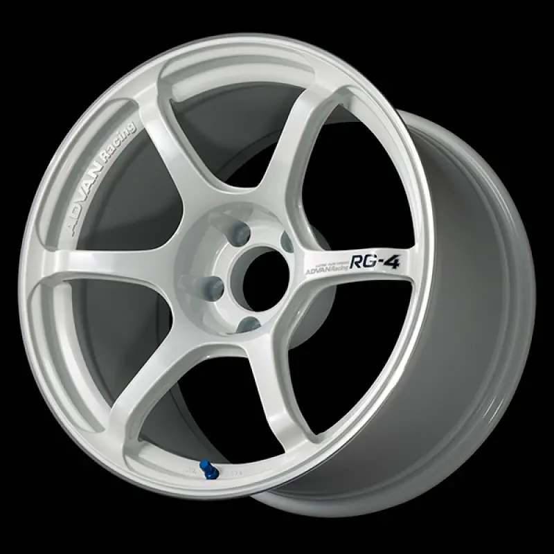 Advan Rg-4 Racing Wheel – 17X7.5", +45Mm Offset, 5X100 Bolt Pattern, 57.1Mm Center Bore, Racing White Metallic Finish With Accent Ring 1