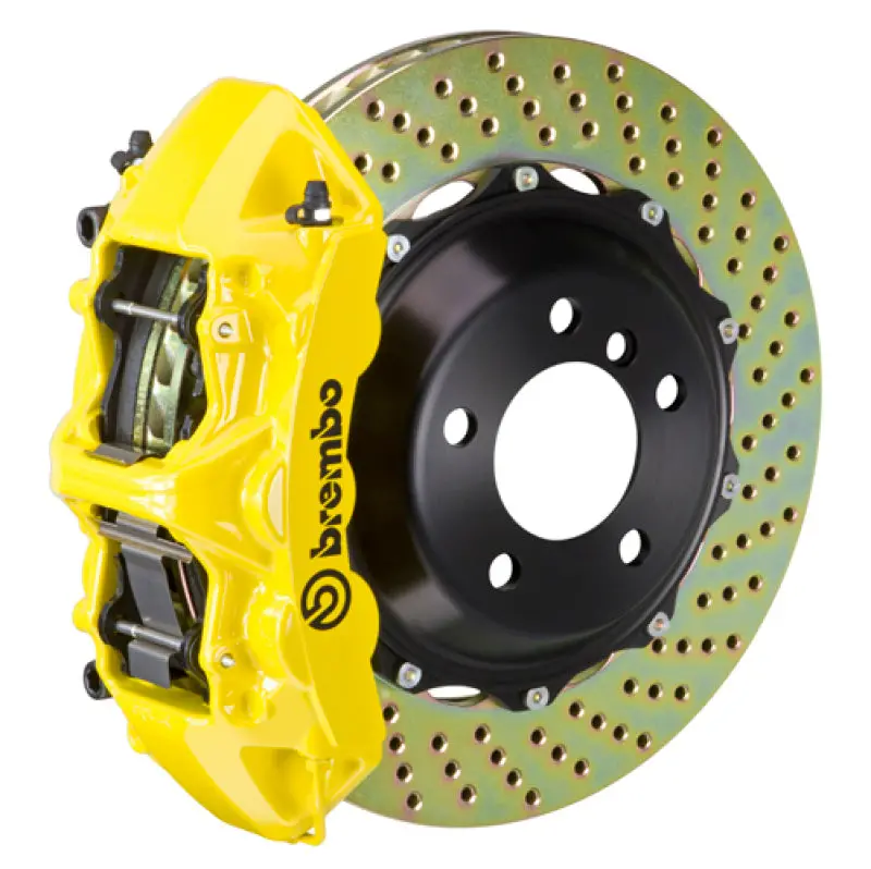 Brembo 12-16 98Ster Front Gt Bbk 6 Piston Cast 355X32 2Pc Rotor Drilled-Yellow 1
