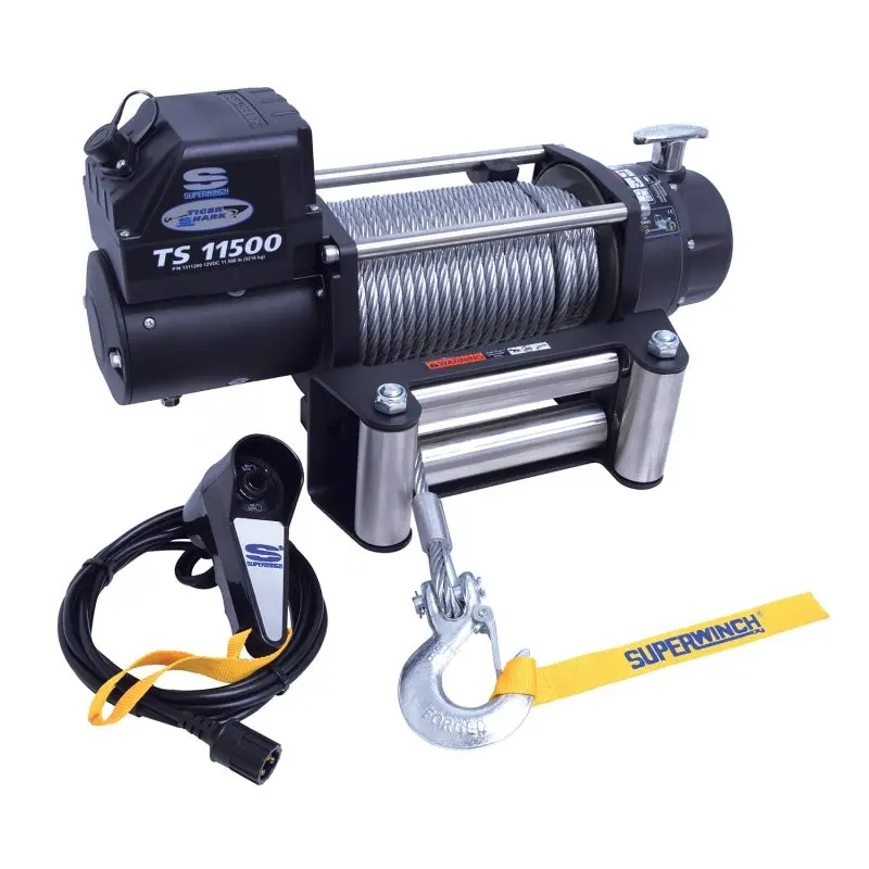 Superwinch Tiger Shark 11500 Electric Winch – 12V Dc, 3/8In X 84Ft Steel Rope 1