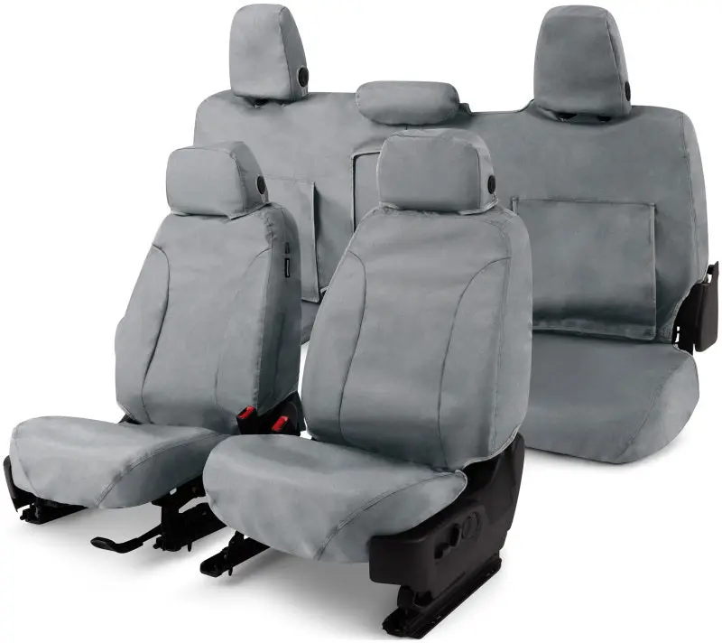 Covercraft Custom-Fit Waterproof Polyester Seat Covers For 2016–2024 Nissan Titan Front Row – Grey 1