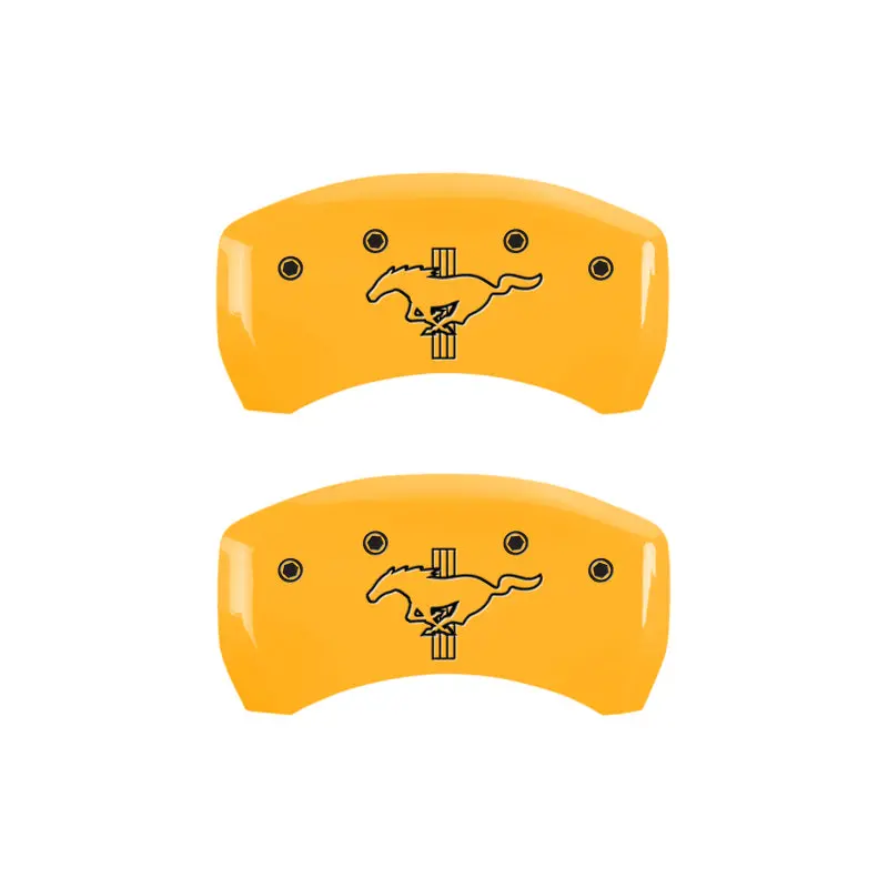 Mgp Engraved Rear Caliper Covers For Shelby Gt500 — Yellow & Black Finish 1