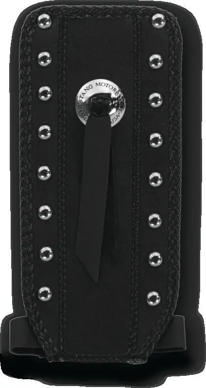 Mustang Harley-Davidson Tank Bib For Early Flh Touring Models (1980–2007), Black W/Studs 1