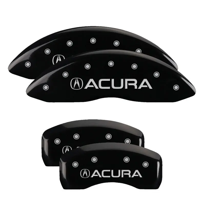 Mgp 4 Caliper Covers Engraved Front & Rear Vtech Black Finish Silver Ch 2