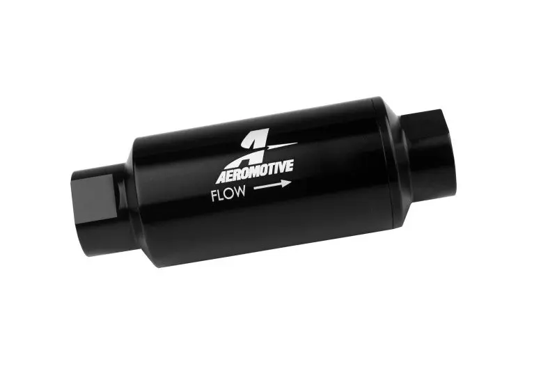 Aeromotive Stainless Steel In-Line Fuel Filter With Orb-10 Fitting And Bright-Dip Black Finish 1