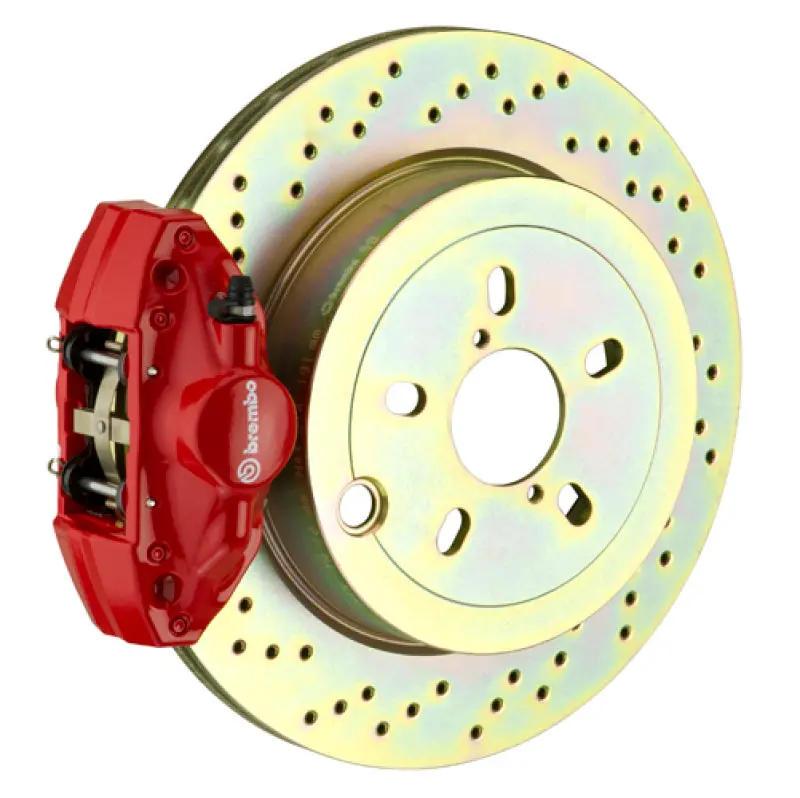 Brembo 08-14 Wrx/10-14 Legacy 2.5I Rear Gt Bbk 2 Piston Cast 2Pc 316 X20 1Pc Rotor Drilled-Silver 1
