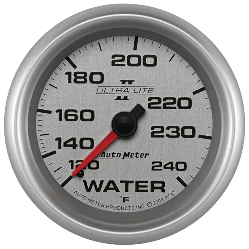 Autometer Ultra-Lite Ii Mechanical Water Temperature Gauge – 2-5/8In, 120–240°F Range 1