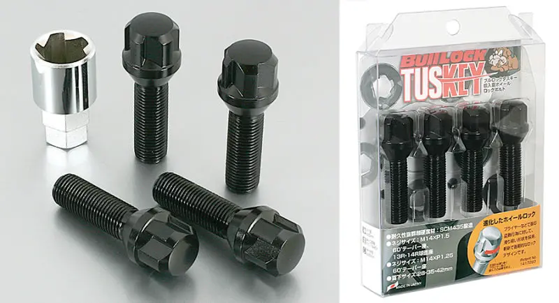 Project Kics Tuskey Bull Lock Lug Bolts – 14X1.50Mm, 60° Cone Seat, 35Mm Length, Matte Black Finish 1