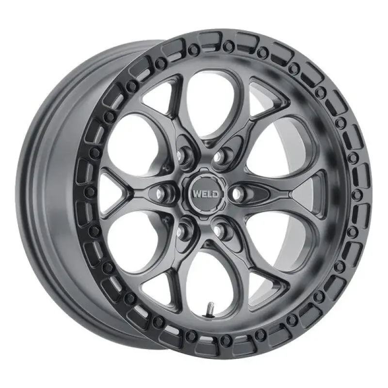 Weld Off-Road W107 Ledge Alloy Wheel – 17×9", 6×135 Bolt Pattern, 0Mm Offset, Satin Gunmetal/Black Ring 1